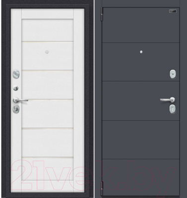 Входная дверь el'Porta Porta S 4.Л22 Graphite Pro/Virgin (88x205, левая)
