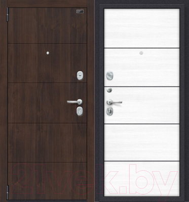 Входная дверь el'Porta Porta S 4.П50 Almon 28/Snow Veralinga (88x205, левая)