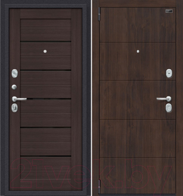 Входная дверь el'Porta Porta S 4.П22 Almon 28/Wenge Veralinga (98x205, левая)