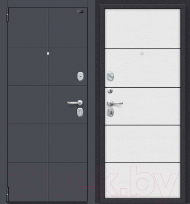 Входная дверь el'Porta Porta S 10.П50 Graphite Pro/Virgin (98x205, левая)