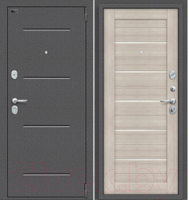 Входная дверь el'Porta Porta S 2 104.П22 Антик серебристый/Cappuccino Veralinga (98x205, правая)