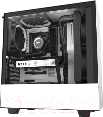 Корпус для компьютера NZXT H510i (CA-H510I-W1) (черный/белый)