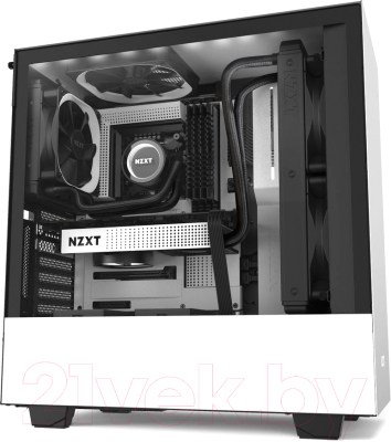 Корпус для компьютера NZXT H510i (CA-H510I-W1) (черный/белый)