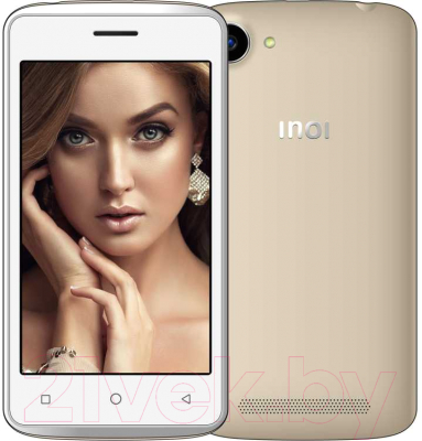 Смартфон Inoi 1 Lite + чехол и защитное стекло (золото)