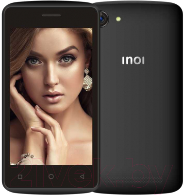 Смартфон Inoi 1 Lite + чехол и защитное стекло (черный)