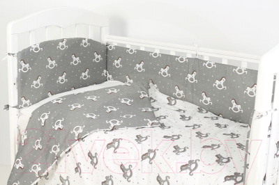 Комплект постельный для малышей Топотушки Фантазия / 601/1 (лошадки/серый)