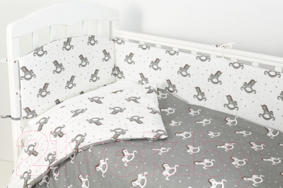 Комплект постельный для малышей Топотушки Фантазия / 601/1 (лошадки/серый)