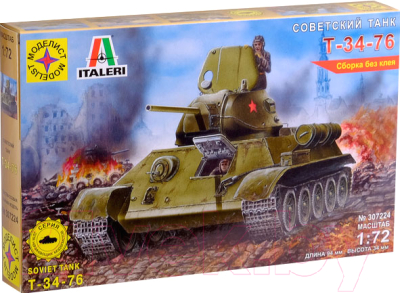 Сборная модель Моделист Советский танк Т-34-76 1:72 / 307224