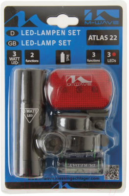 Набор фонарей для велосипеда M-Wave Atlas / 221064
