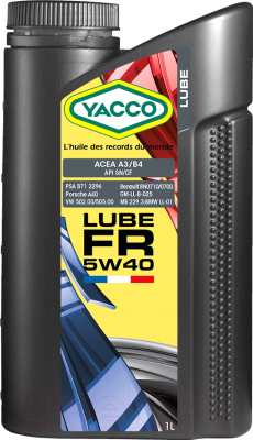 Моторное масло Yacco Lube FR 5W40 (1л)