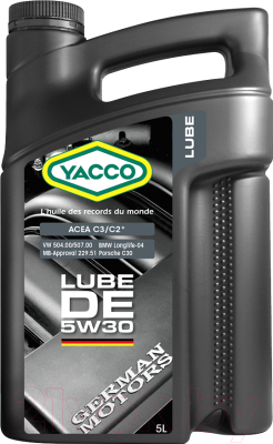 Моторное масло Yacco Lube DE 5W30 (5л)