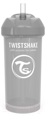 Поильник Twistshake Straw Cup с трубочкой 78680 (360мл, серый)