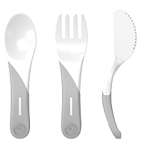 Набор столовых приборов для кормления Twistshake Learn Cutlery 78207 (белый) - 