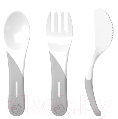 Набор столовых приборов для кормления Twistshake Learn Cutlery 78207 (белый)