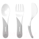 Набор столовых приборов для кормления Twistshake Learn Cutlery 78207 (белый) - 