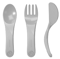 Набор столовых приборов для кормления Twistshake Learn Cutlery 78204 (серый) - 