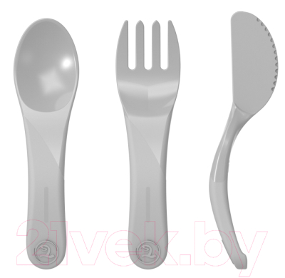 Набор столовых приборов для кормления Twistshake Learn Cutlery 78204 (серый)