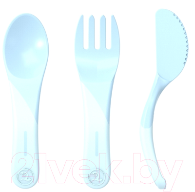 Набор столовых приборов для кормления Twistshake Learn Cutlery 78200 (синий)