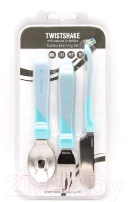 Набор столовых приборов Twistshake Learn Cutlery Stainless Steel 78210 (синий)