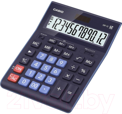 Калькулятор Casio GR-12-BU-W-EP (синий)