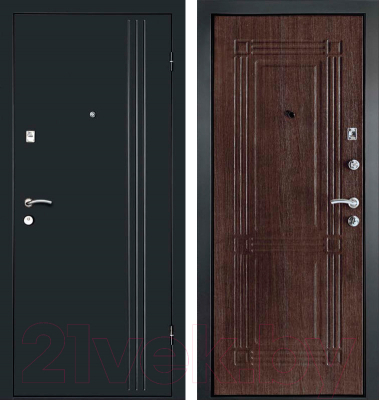 Входная дверь Дверной Континент Лайн-1 венге (96x205, правая)