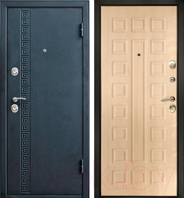 Входная дверь Дверной Континент Сити-1 беленый дуб (86x205, правая)