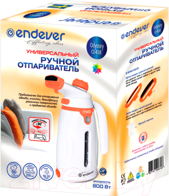 Отпариватель Endever Odyssey Q-418 (белый/оранжевый)