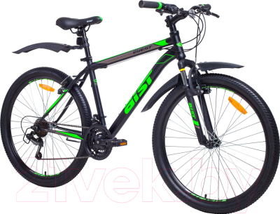 Велосипед AIST Quest (16, черный/зеленый)