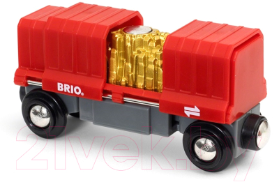 Вагон игрушечный Brio Грузовой вагончик с золотом / 33938