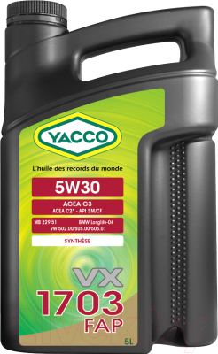 

Моторное масло Yacco, VX 1703 FAP 5W30