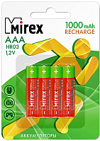 Комплект аккумуляторов Mirex HR03 / HR03-10-E4 (4шт) - 
