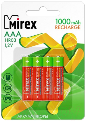 Комплект аккумуляторов Mirex HR03 / HR03-10-E4 (4шт)
