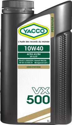 Моторное масло Yacco VX 500 10W40 (1л)