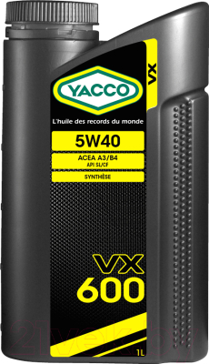 Моторное масло Yacco VX 600 5W40 (1л)