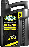 Моторное масло Yacco VX 600 5W40 (5л) - 