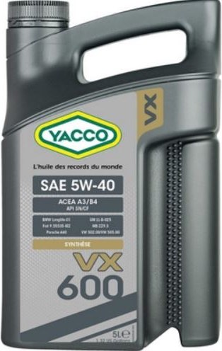 Моторное масло Yacco VX 600 5W40