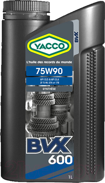 Трансмиссионное масло Yacco BVX 600 75W90