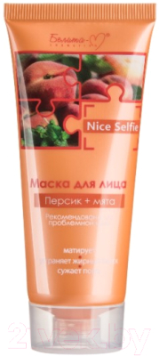Маска для лица кремовая Белита-М Nice Selfie персик и мята (60г)