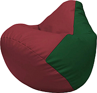 Бескаркасное кресло Flagman Груша Макси Г2.3-2101 (бордовый/зелёный) - 
