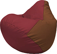Бескаркасное кресло Flagman Груша Макси Г2.3-2107 (бордовый/коричневый) - 
