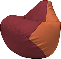 Бескаркасное кресло Flagman Груша Макси Г2.3-2123 (бордовый/оранжевый) - 