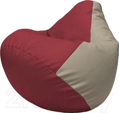 Бескаркасное кресло Flagman Груша Макси Г2.3-2102 (бордовый/светло-серый)