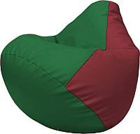 Бескаркасное кресло Flagman Груша Макси Г2.3-0121 (зелёный/бордовый) - 