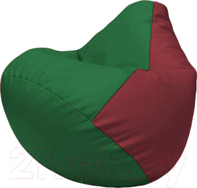 Бескаркасное кресло Flagman Груша Макси Г2.3-0121 (зелёный/бордовый)