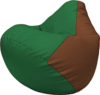 Бескаркасное кресло Flagman Груша Макси Г2.3-0107 (зелёный/коричневый) - 