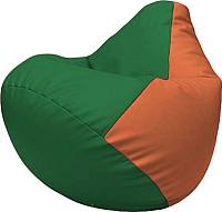 Бескаркасное кресло Flagman Груша Макси Г2.3-0123 (зелёный/оранжевый) - 
