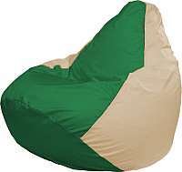 Бескаркасное кресло Flagman Макси Г2.3-0110 (зелёный/светло-бежевый) - 