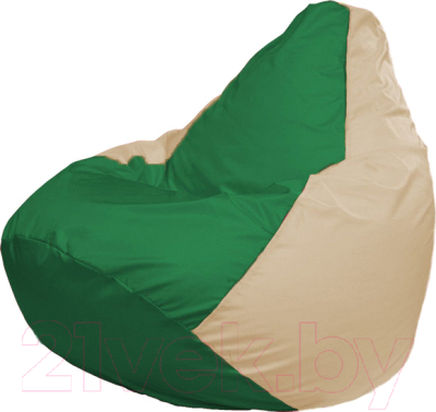 Бескаркасное кресло Flagman Макси Г2.3-0110 (зелёный/светло-бежевый)