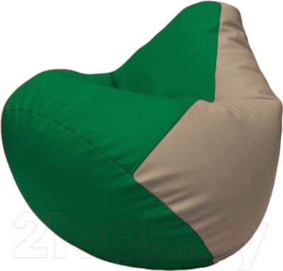 Бескаркасное кресло Flagman Груша Макси Г2.3-0102 (зелёный/светло-серый)