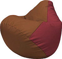 Бескаркасное кресло Flagman Груша Макси Г2.3-0721 (коричневый/бордовый) - 